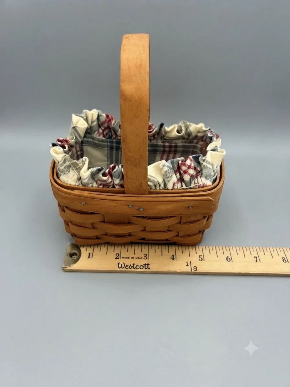 Longaberger Horizon of HopeBasket with Plaid Fabric Liner and Protecor